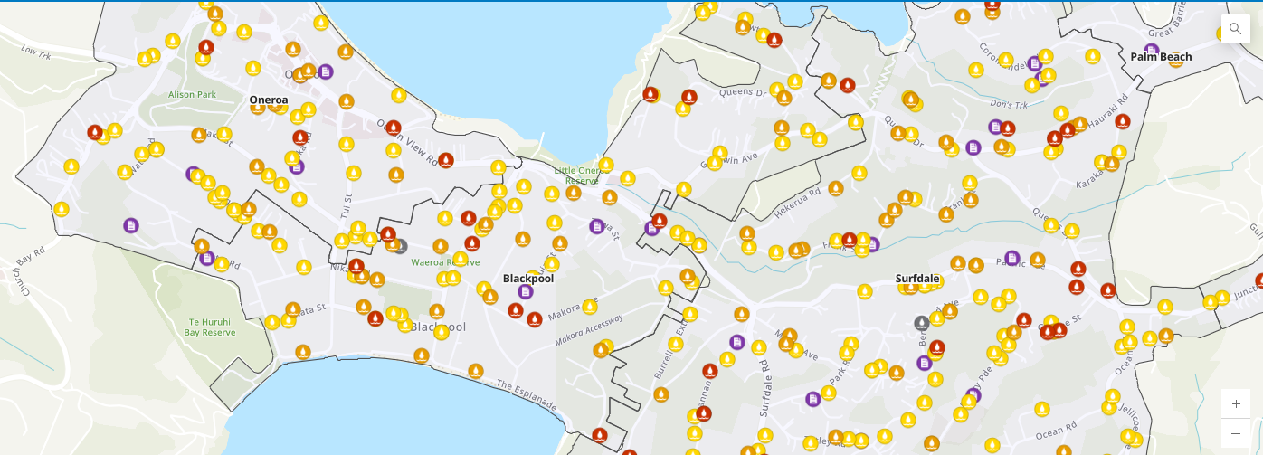 Leak Manager - live network map with every active leak colour-coded by severity